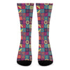 Bohemian Patchwork Pattern Print Crew Socks