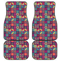 Bohemian Patchwork Pattern Print Front and Back Car Floor Mats