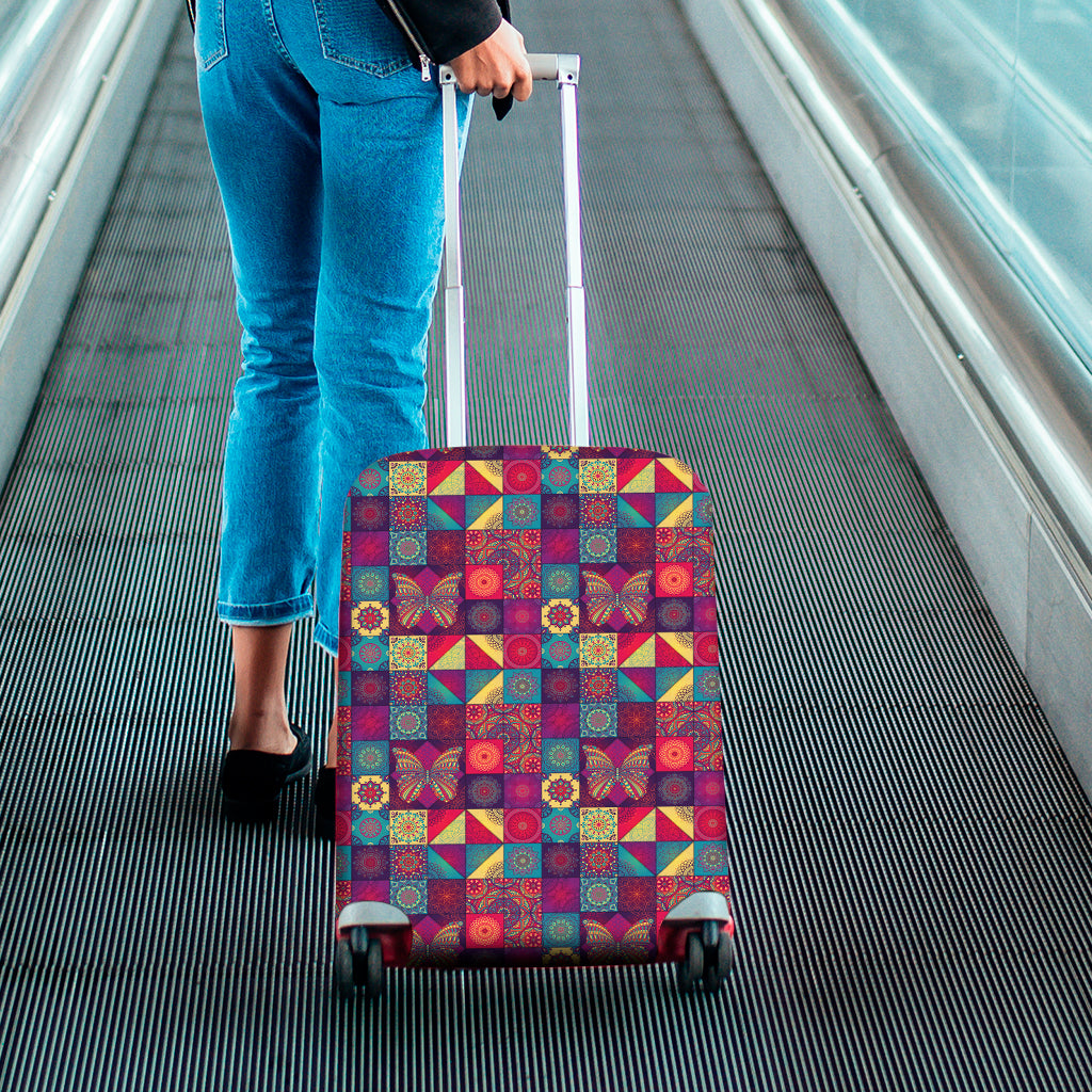 Bohemian Patchwork Pattern Print Luggage Cover