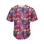 Bohemian Patchwork Pattern Print Men's Baseball Jersey