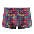 Bohemian Patchwork Pattern Print Men's Boxer Briefs