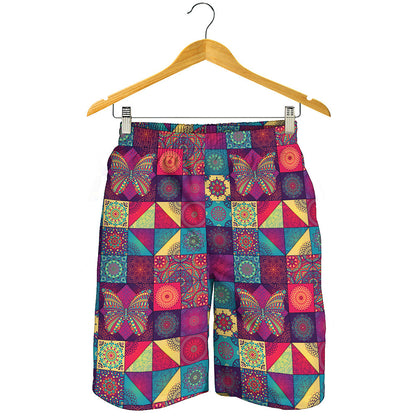 Bohemian Patchwork Pattern Print Men's Shorts