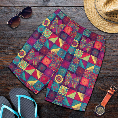 Bohemian Patchwork Pattern Print Men's Shorts