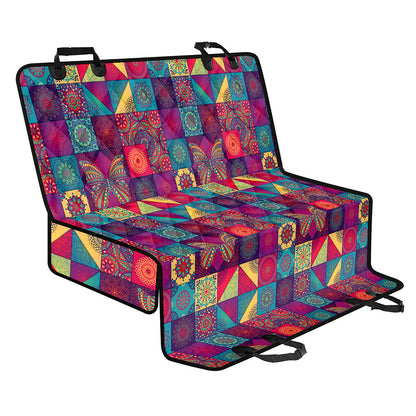 Bohemian Patchwork Pattern Print Pet Car Back Seat Cover
