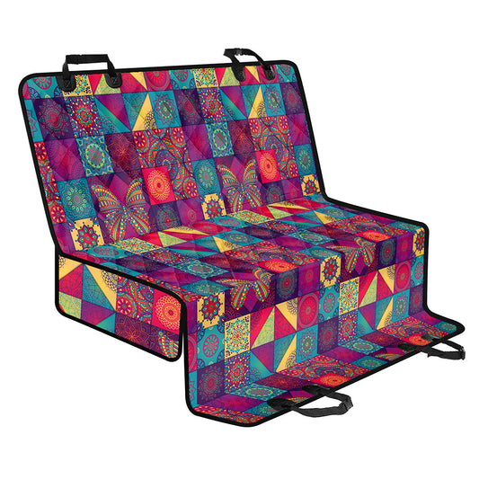 Bohemian Patchwork Pattern Print Pet Car Back Seat Cover