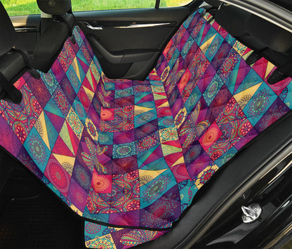 Bohemian Patchwork Pattern Print Pet Car Back Seat Cover