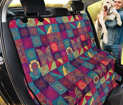 Bohemian Patchwork Pattern Print Pet Car Back Seat Cover