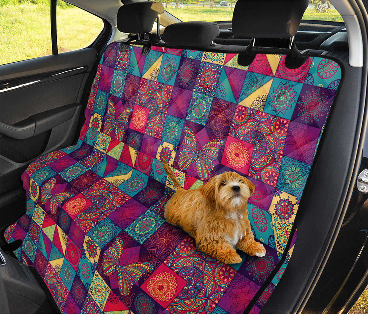 Bohemian Patchwork Pattern Print Pet Car Back Seat Cover