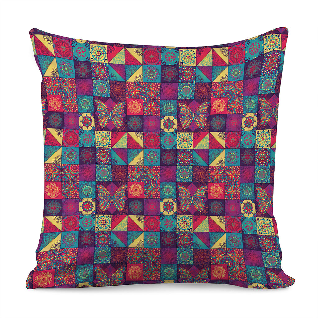 Bohemian Patchwork Pattern Print Pillow Cover