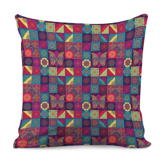 Bohemian Patchwork Pattern Print Pillow Cover