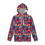 Bohemian Patchwork Pattern Print Pullover Hoodie