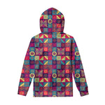 Bohemian Patchwork Pattern Print Pullover Hoodie