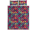 Bohemian Patchwork Pattern Print Quilt Bed Set