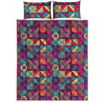 Bohemian Patchwork Pattern Print Quilt Bed Set