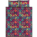Bohemian Patchwork Pattern Print Quilt Bed Set