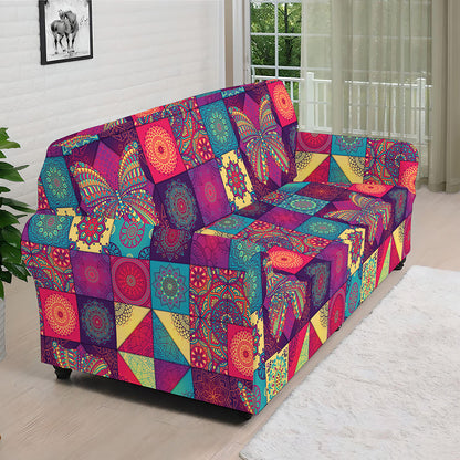 Bohemian Patchwork Pattern Print Sofa Cover