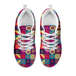Bohemian Patchwork Pattern Print White Sneakers