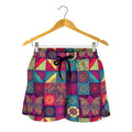 Bohemian Patchwork Pattern Print Women's Shorts