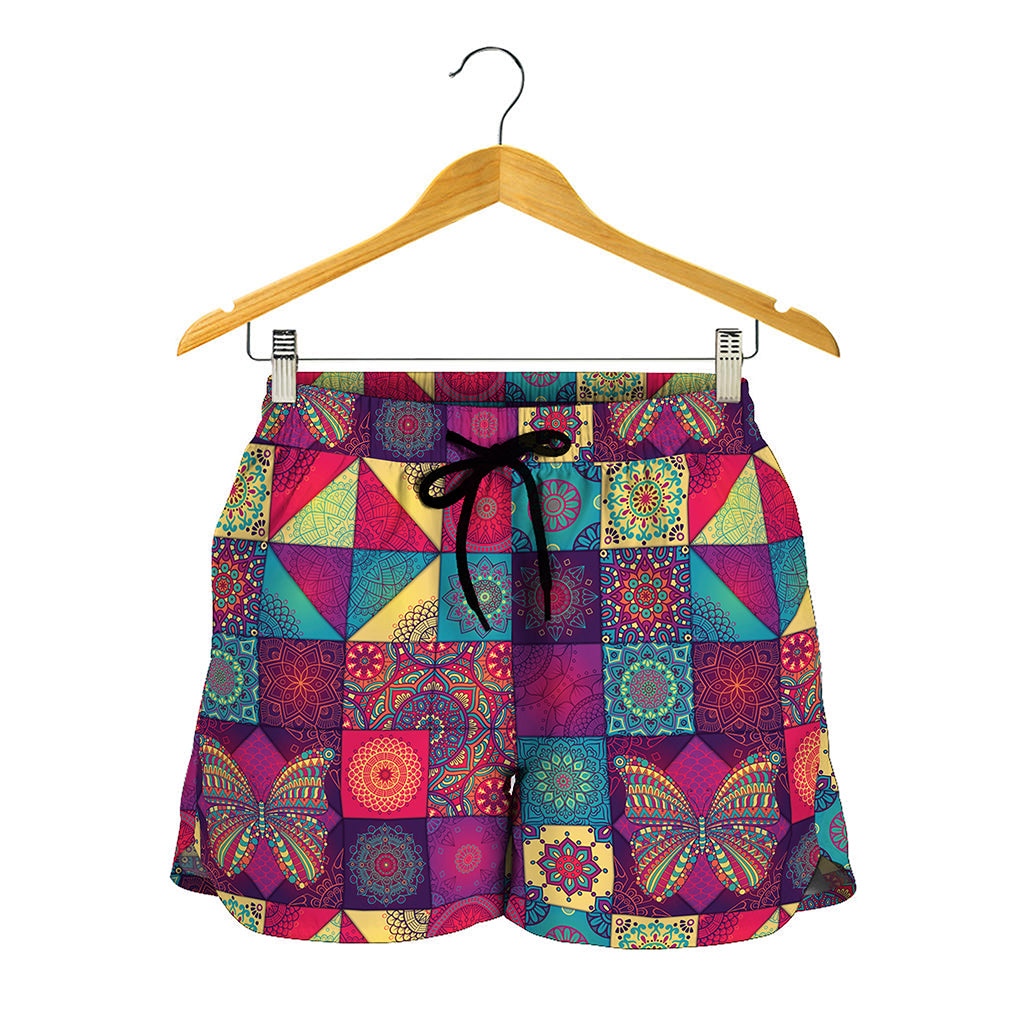 Bohemian Patchwork Pattern Print Women's Shorts