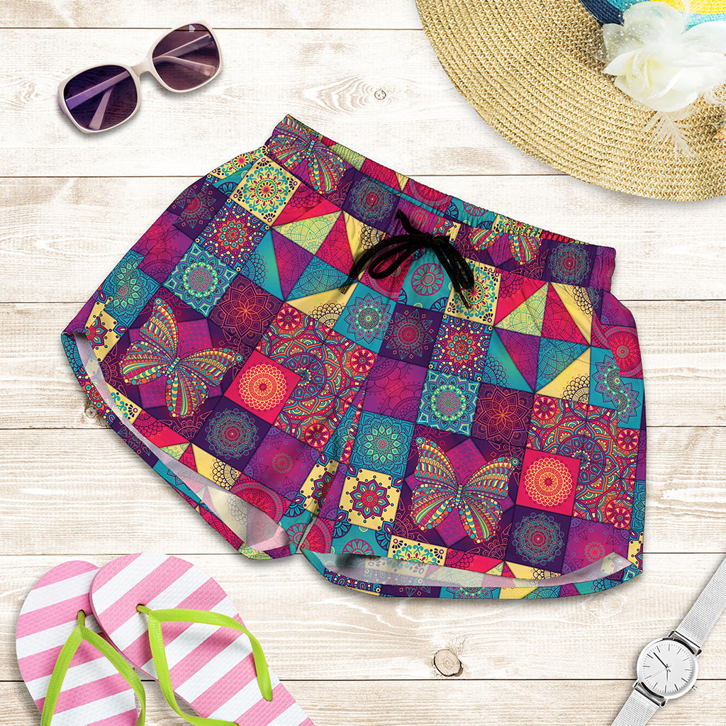 Bohemian Patchwork Pattern Print Women's Shorts