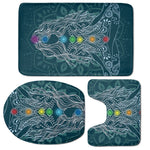Bohemian Seven Chakras Print 3 Piece Bath Mat Set