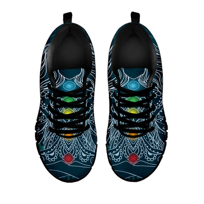 Bohemian Seven Chakras Print Black Sneakers