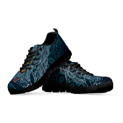Bohemian Seven Chakras Print Black Sneakers