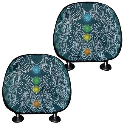 Bohemian Seven Chakras Print Car Headrest Covers
