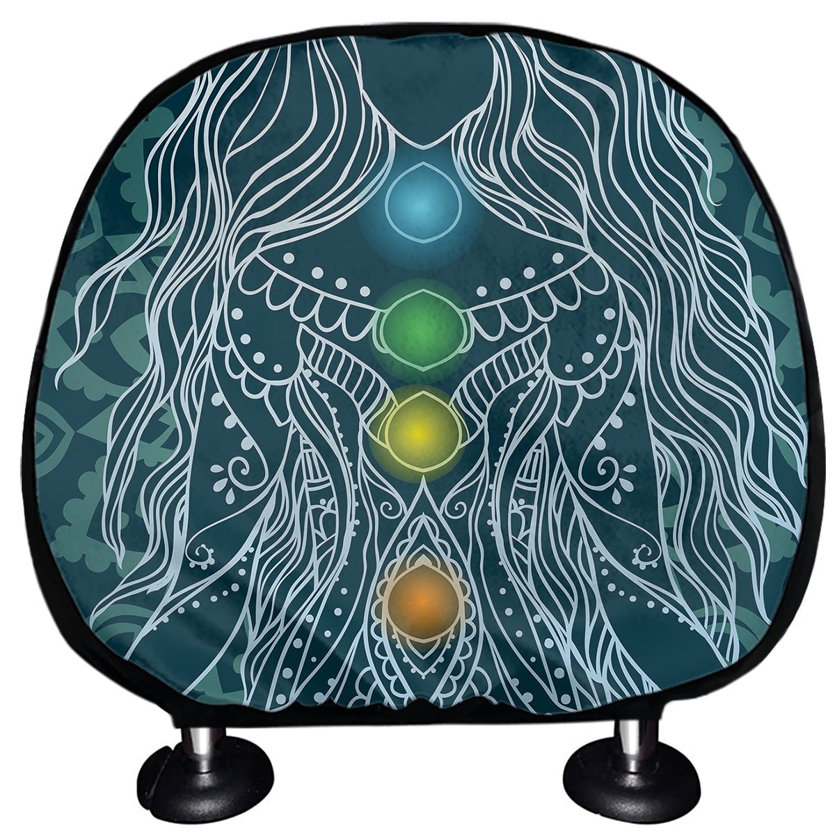 Bohemian Seven Chakras Print Car Headrest Covers