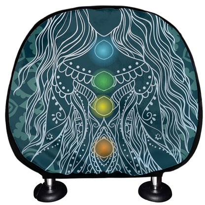 Bohemian Seven Chakras Print Car Headrest Covers