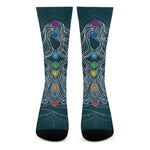 Bohemian Seven Chakras Print Crew Socks