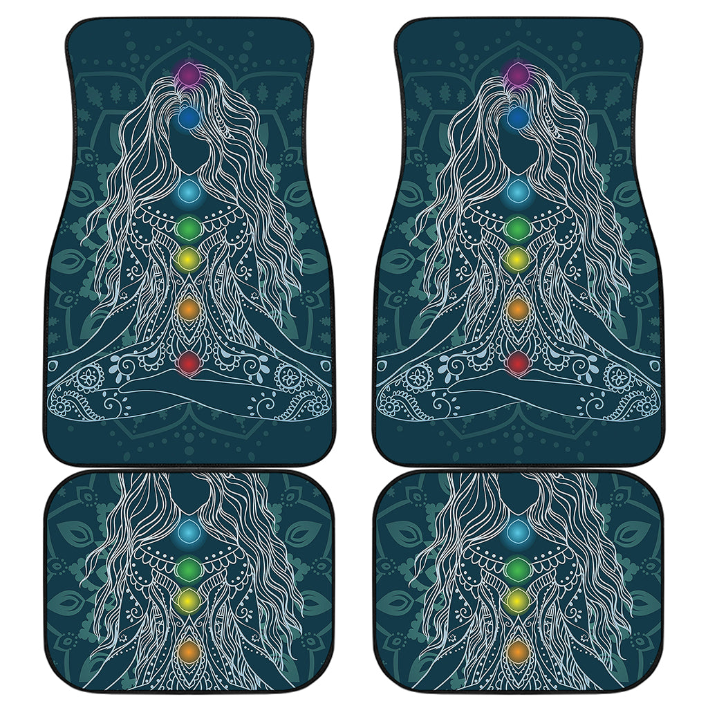 Bohemian Seven Chakras Print Front and Back Car Floor Mats