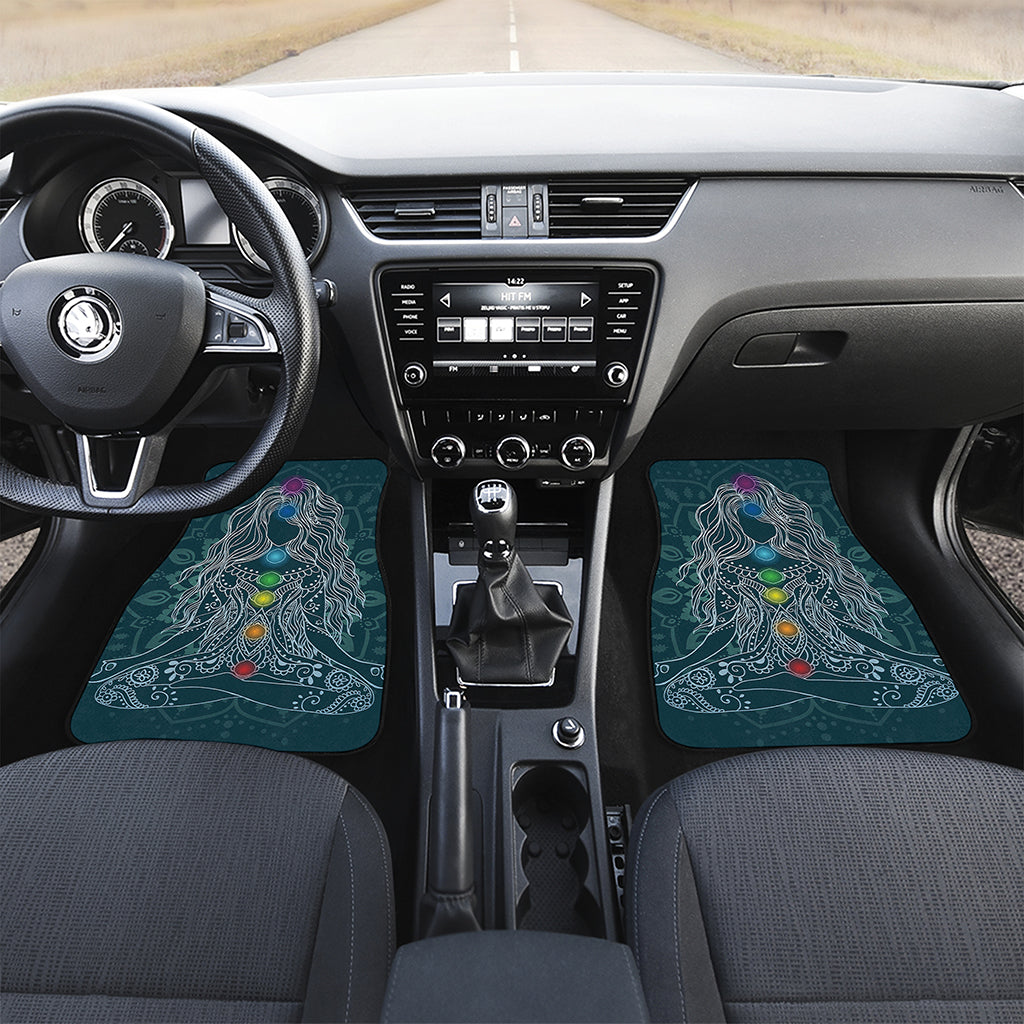 Bohemian Seven Chakras Print Front and Back Car Floor Mats