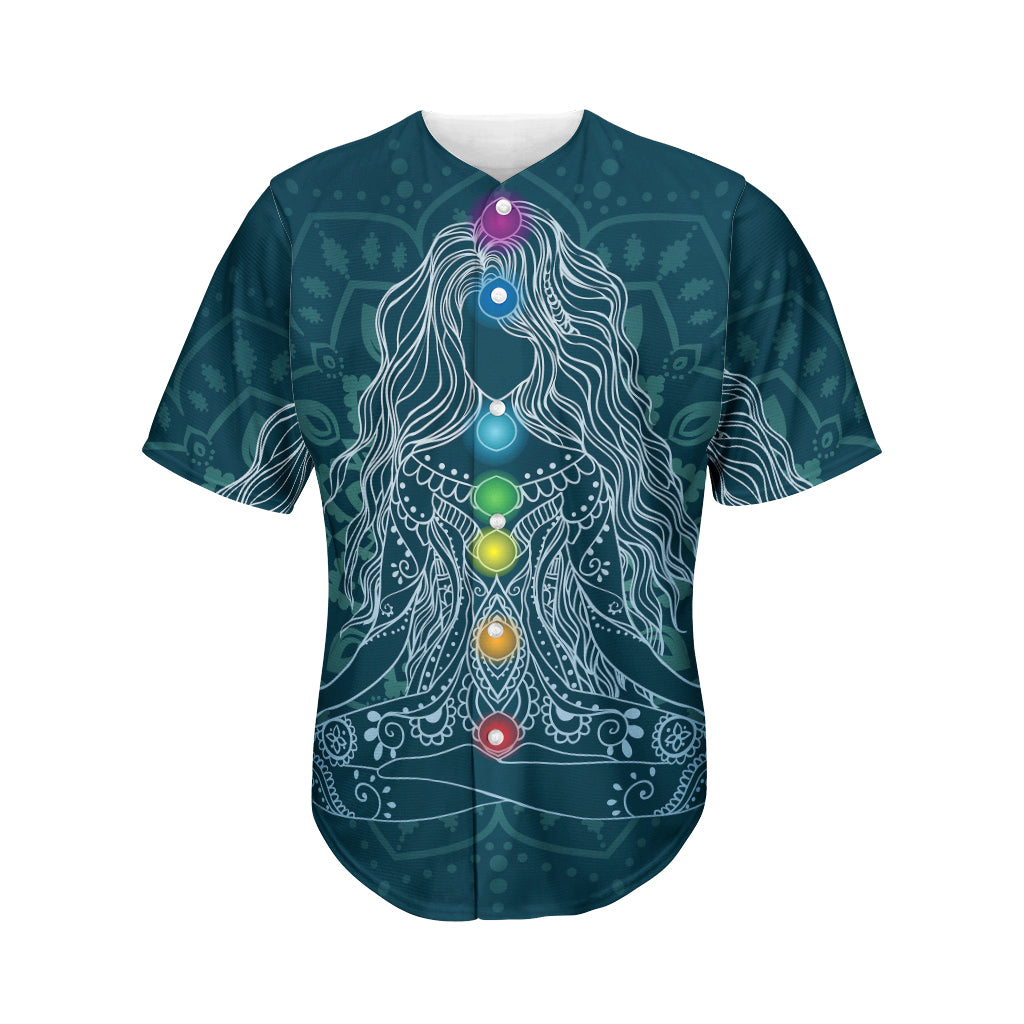 Bohemian Seven Chakras Print Men's Baseball Jersey