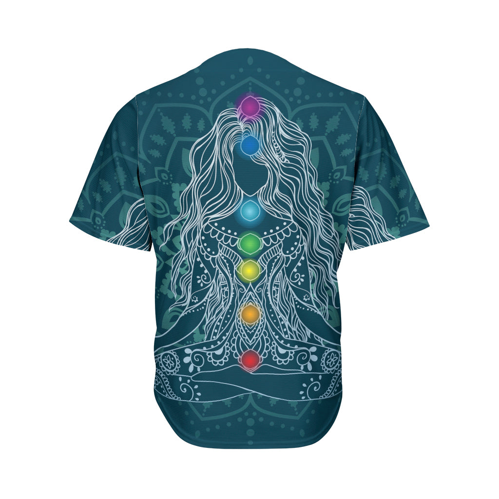 Bohemian Seven Chakras Print Men's Baseball Jersey