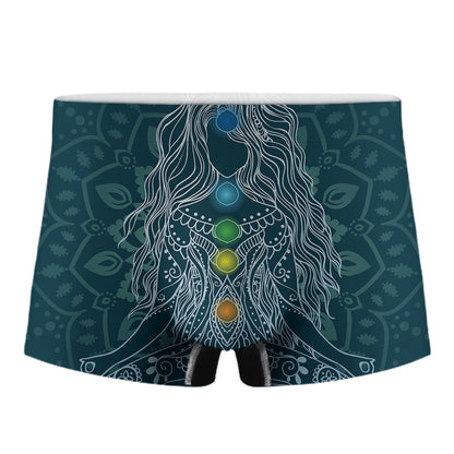 Bohemian Seven Chakras Print Men's Boxer Briefs