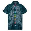 Bohemian Seven Chakras Print Men's Short Sleeve Shirt