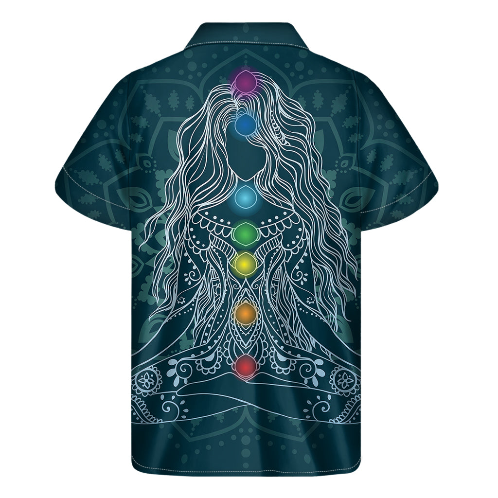 Bohemian Seven Chakras Print Men's Short Sleeve Shirt