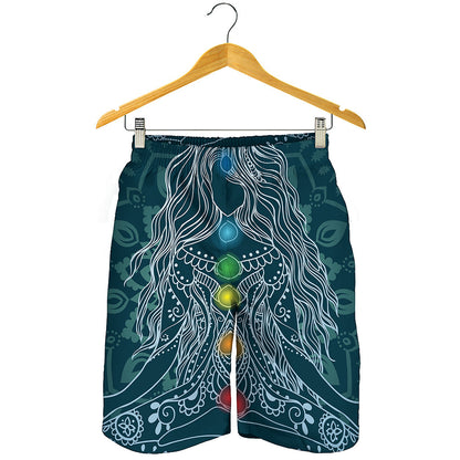 Bohemian Seven Chakras Print Men's Shorts