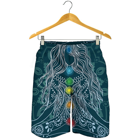 Bohemian Seven Chakras Print Men's Shorts