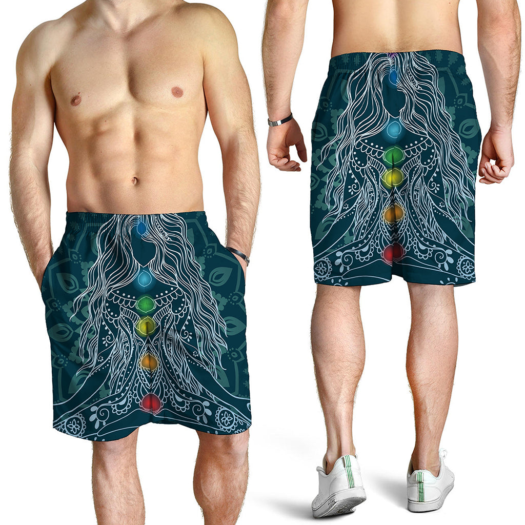 Bohemian Seven Chakras Print Men's Shorts