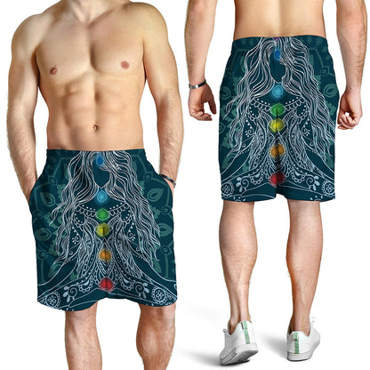 Bohemian Seven Chakras Print Men's Shorts