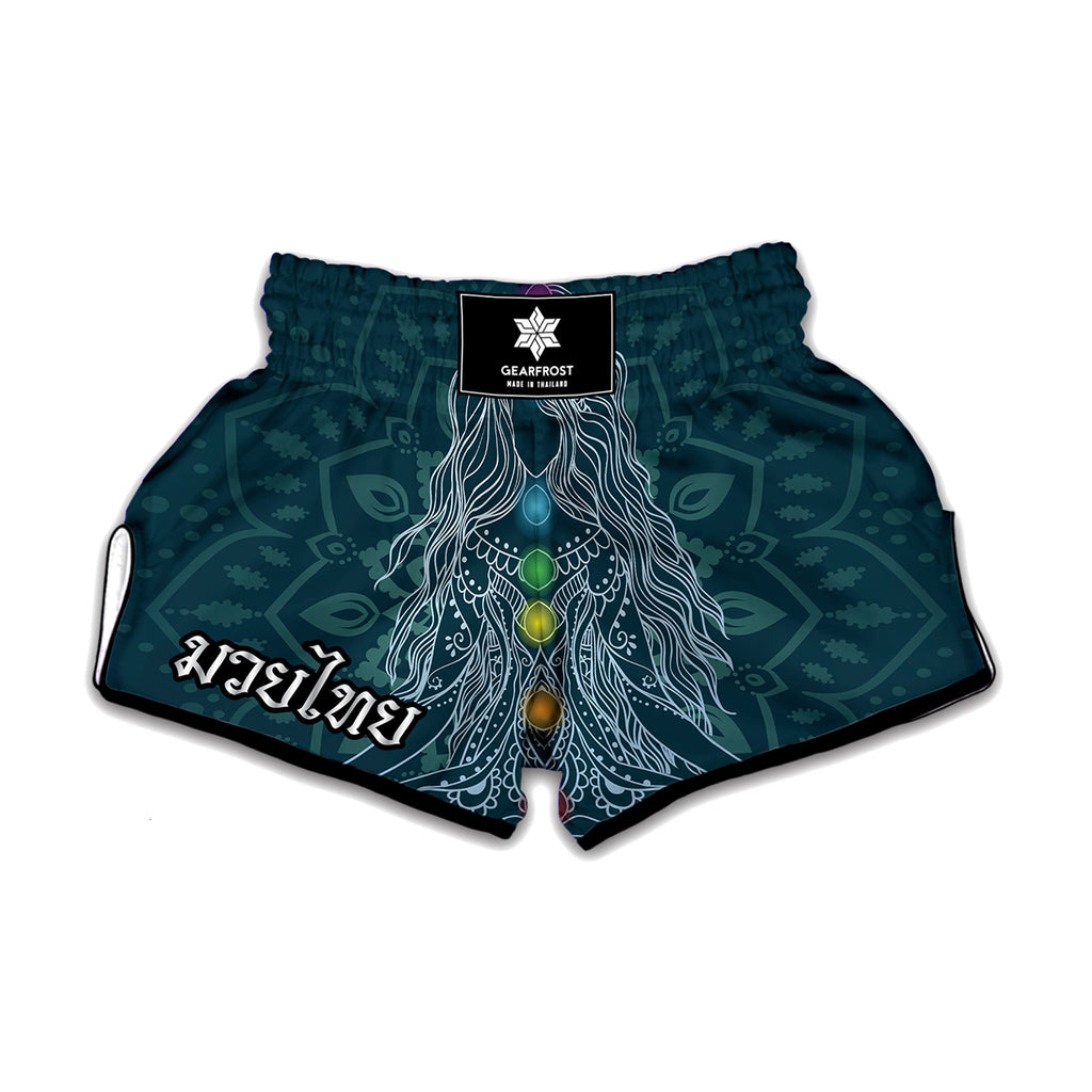 Bohemian Seven Chakras Print Muay Thai Boxing Shorts