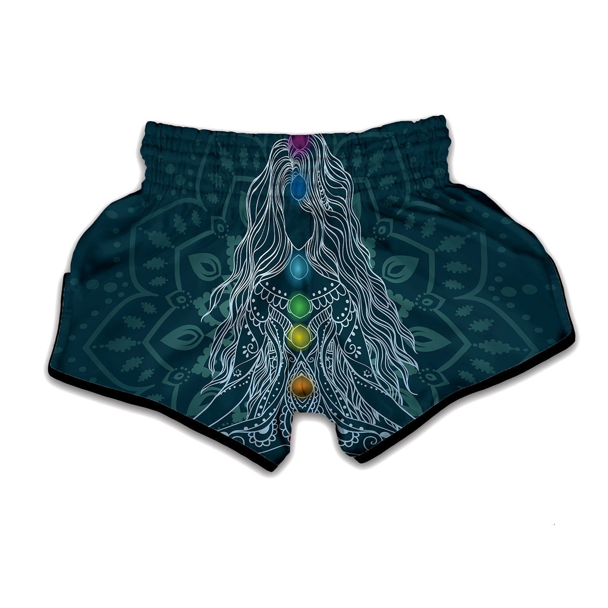 Bohemian Seven Chakras Print Muay Thai Boxing Shorts