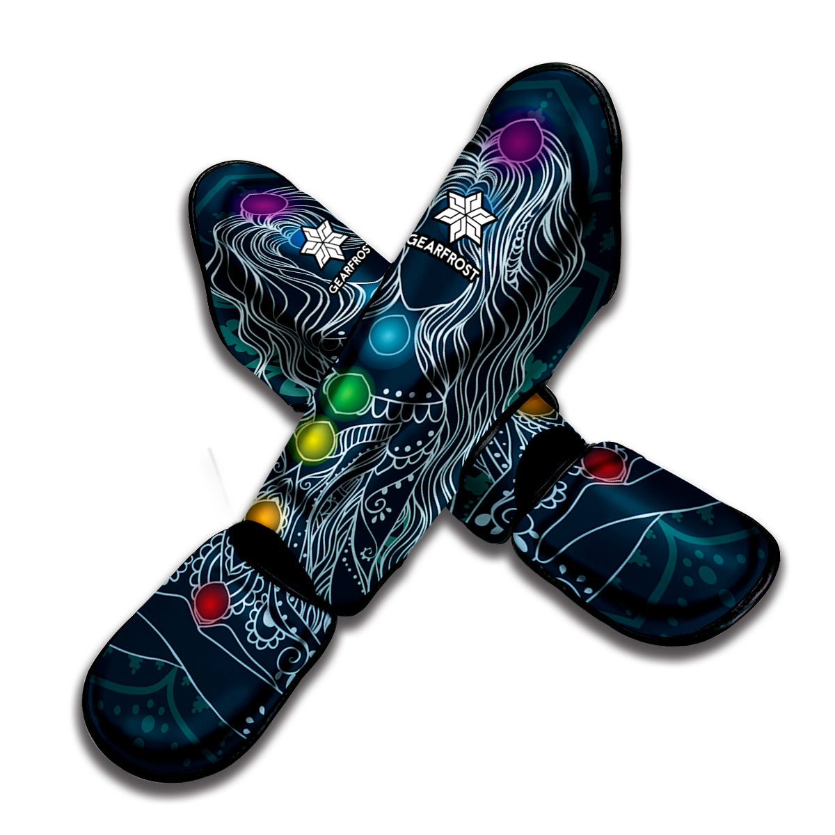 Bohemian Seven Chakras Print Muay Thai Shin Guard