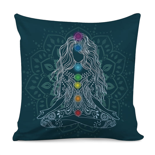 Bohemian Seven Chakras Print Pillow Cover