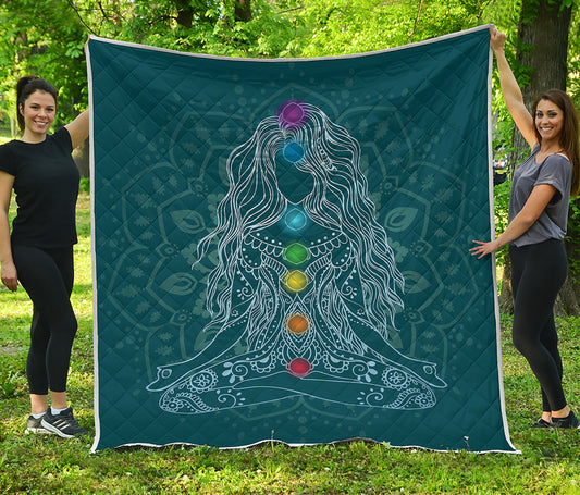 Bohemian Seven Chakras Print Quilt