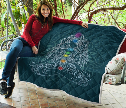 Bohemian Seven Chakras Print Quilt