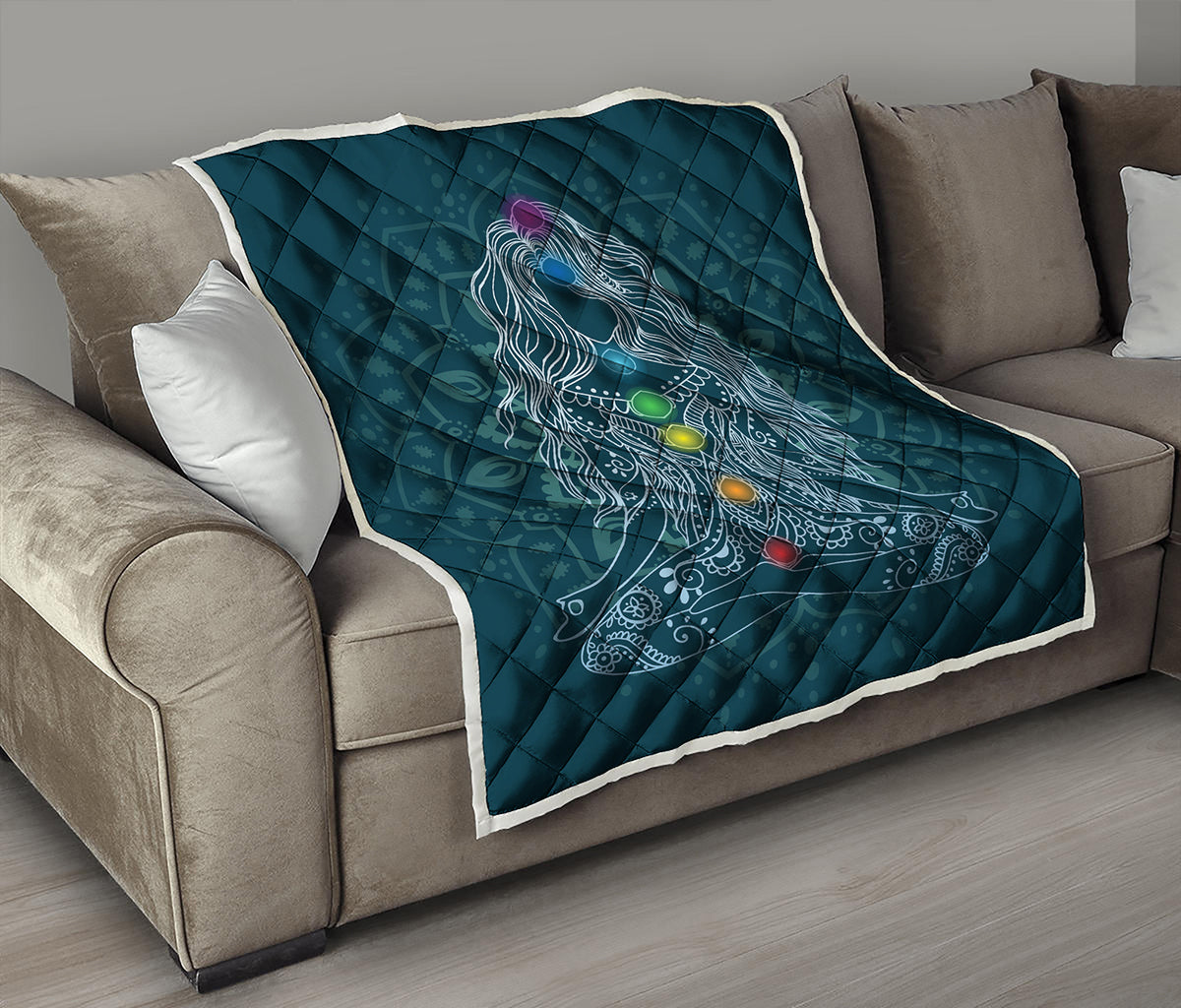 Bohemian Seven Chakras Print Quilt