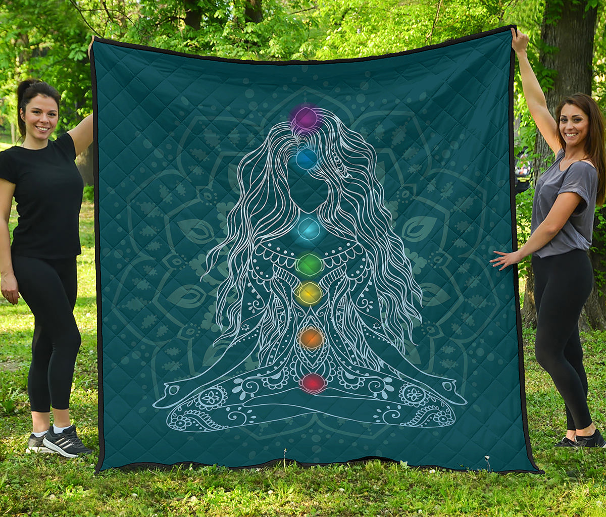 Bohemian Seven Chakras Print Quilt